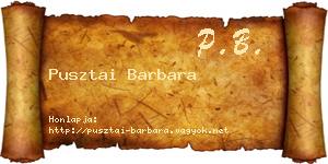 Pusztai Barbara névjegykártya