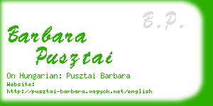 barbara pusztai business card